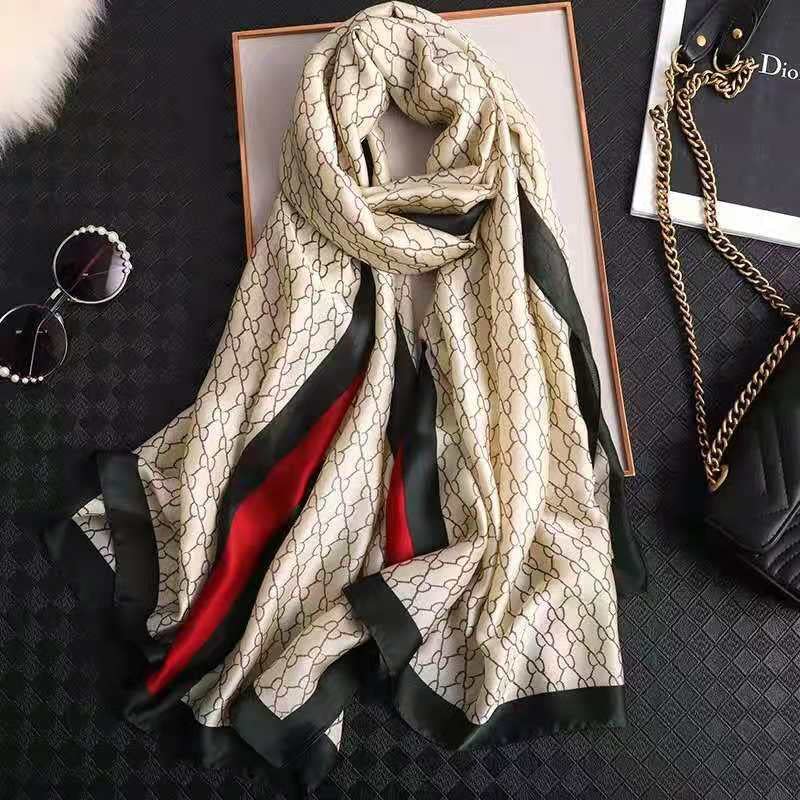 Light Monochrome Silk Scarf