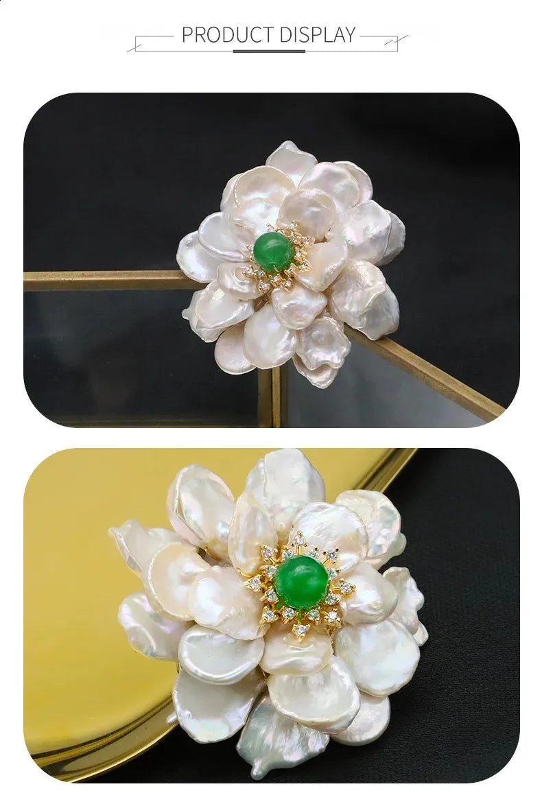 Snowpetal Real Barouque Pearl Brooch
