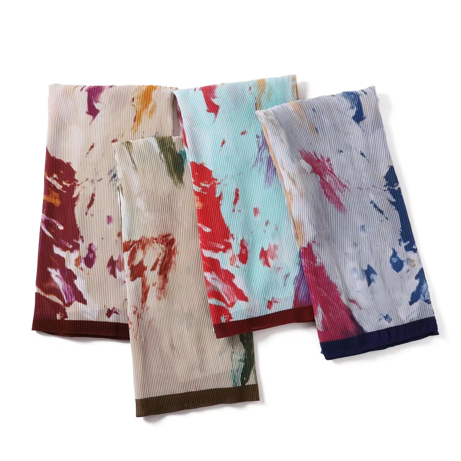 Folda Crinkled Chiffon Stole (Red)