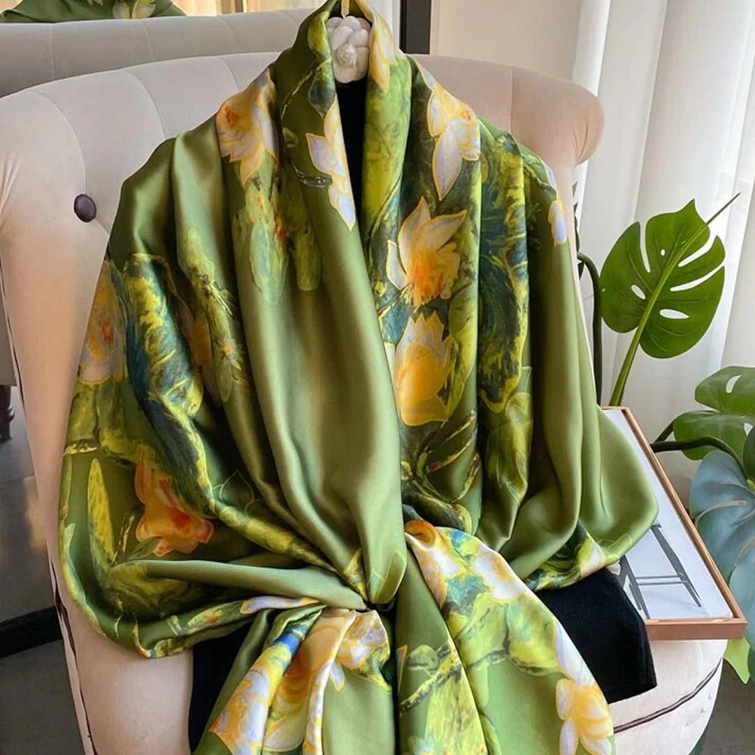 Mossy Meadow Silk Scarf