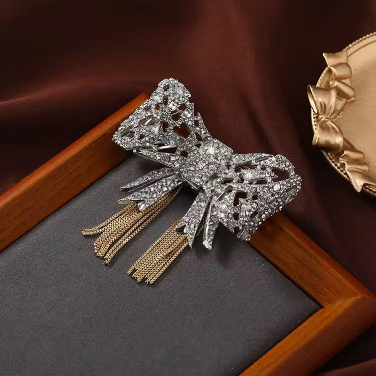 Crystal Bow Brooch