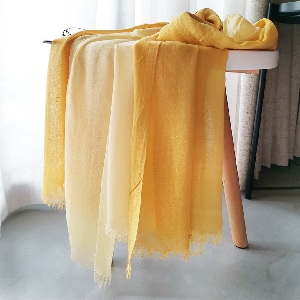 Dania Ombre Mustard Cotton Linen Stole