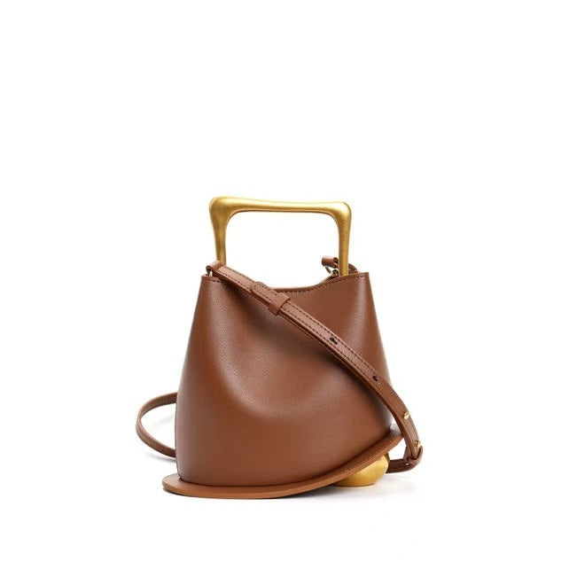 Monetra Genuine Leather Handbag (Caramel)