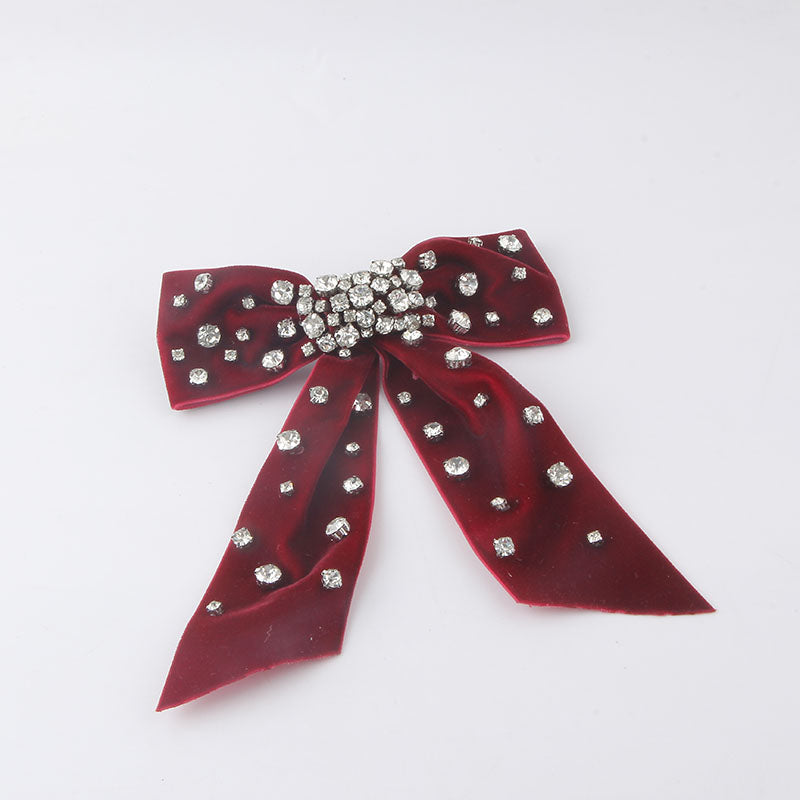 Bow Velvet Hair Clip (Red)