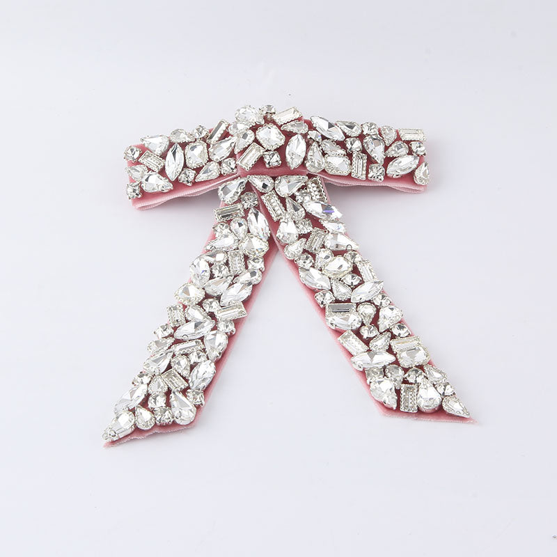 Bow Diamond Hair Clip (Pink)