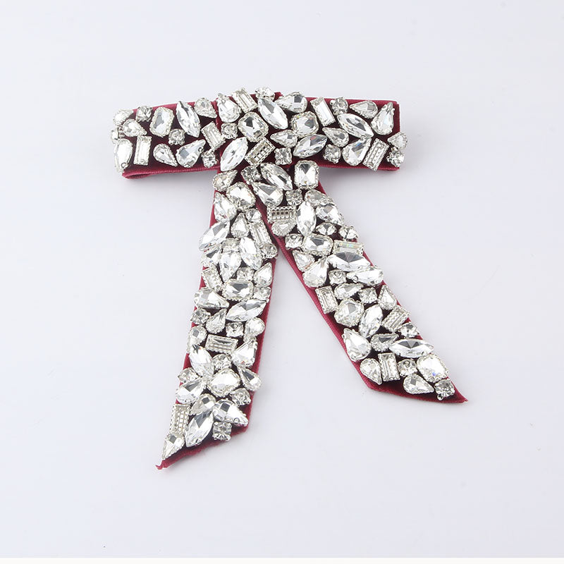 Bow Diamond Hair Clip (Red)