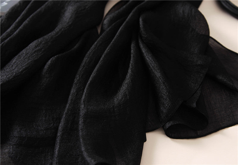 Black Silk Linen Stole