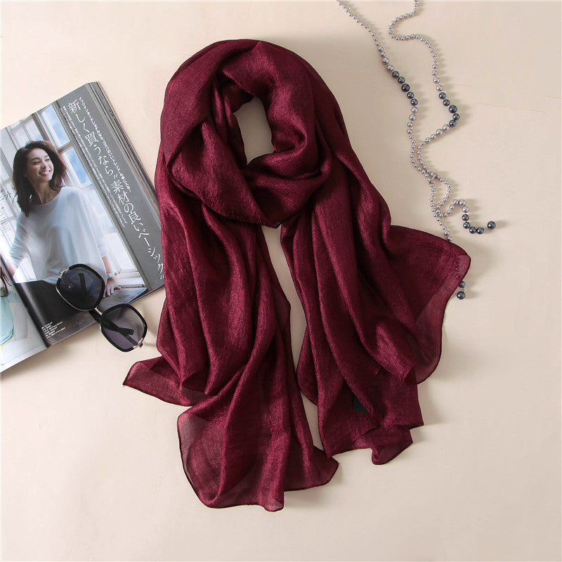 Maroon Silk Linen Stole