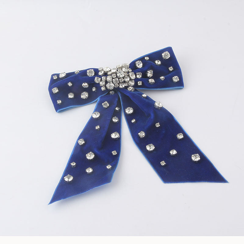 Bow Velvet Hair Clip (Blue)