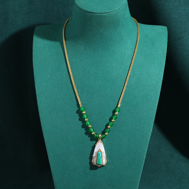 Malachite Shell Antique Necklace