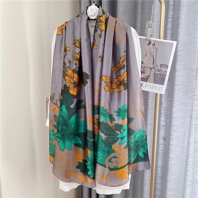 Kiwi Citrine Silk Stole