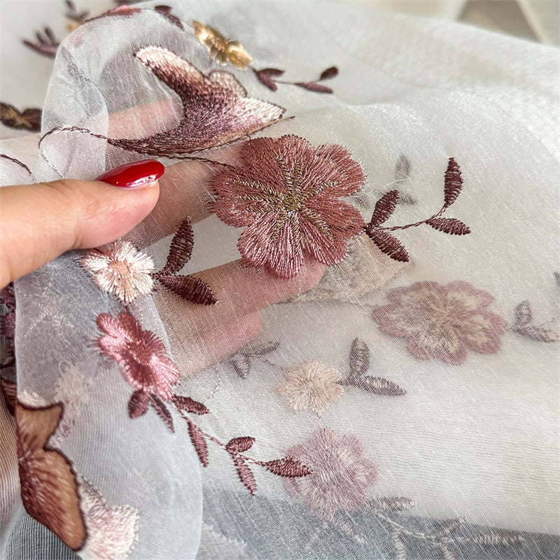 Patrician Snow Premium Embroidered Stole