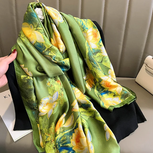 Mossy Meadow Silk Scarf