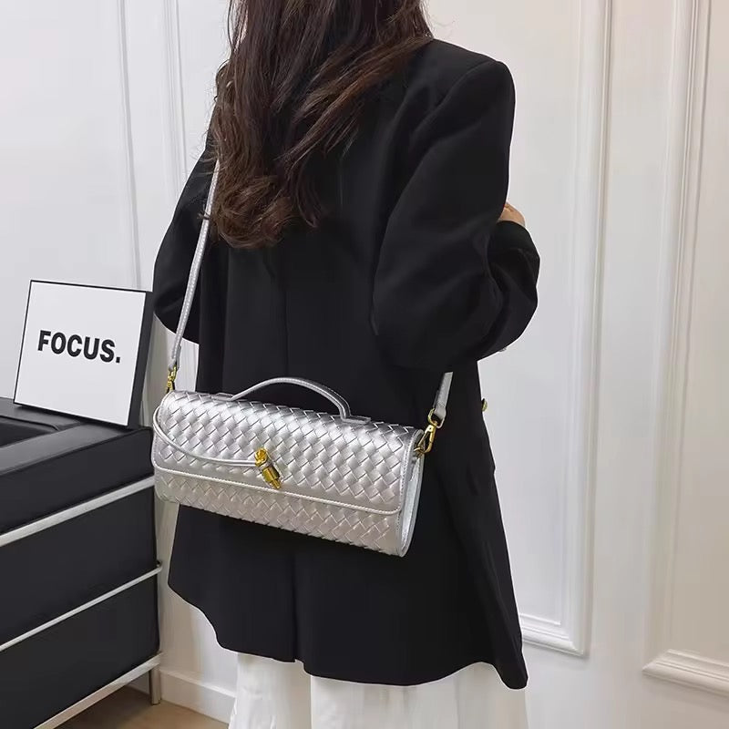 Andrea Vegan Leather Bag (Silver)