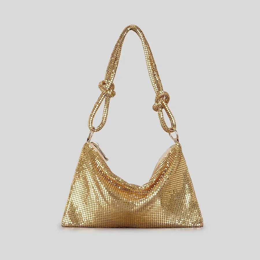 Lucia Metallic Handbag (Gold)