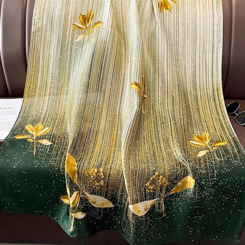 Emerald Constellations Silk Scarf