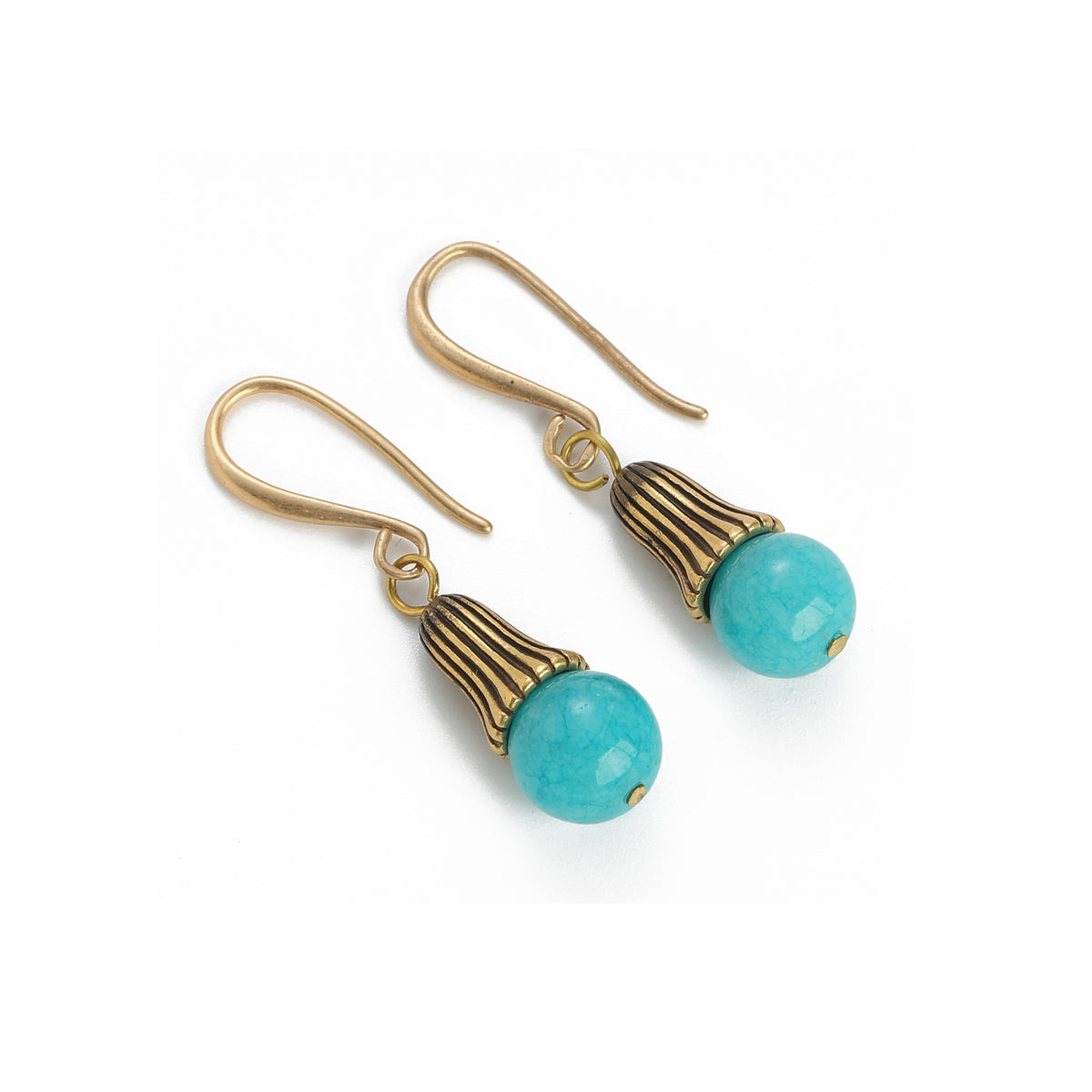 Blue Stone Bulb Antique Earrings