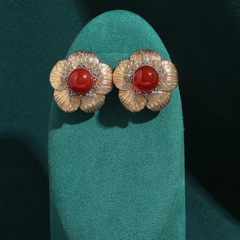 Ruby Garden Antique Earrings