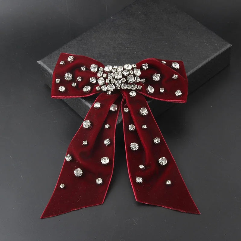 Bow Velvet Hair Clip (Red)
