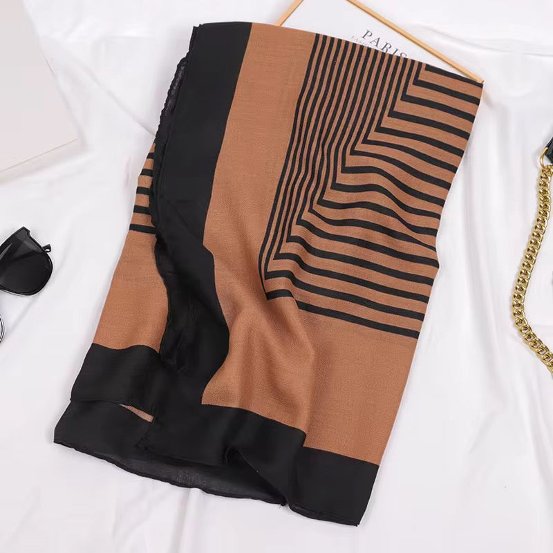 Caramel Matrix Cotton Stole