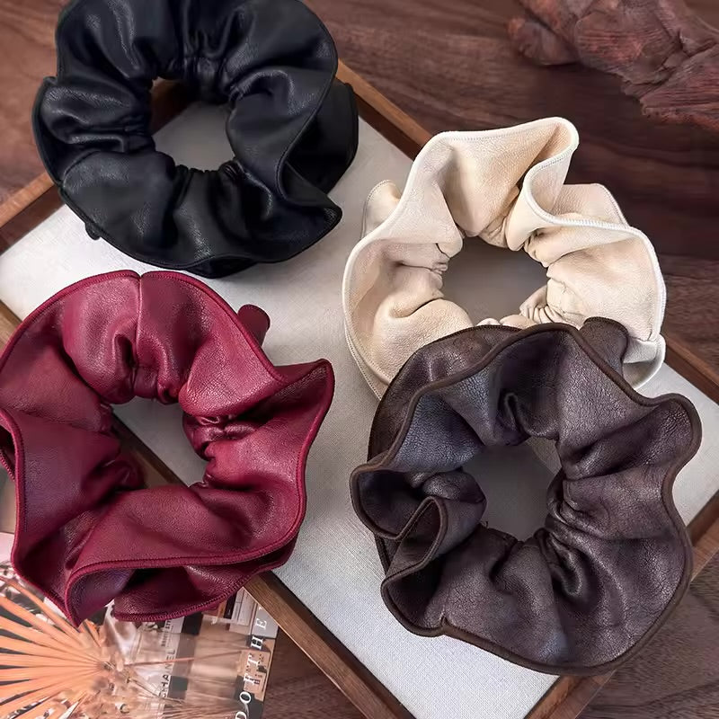 Fleura Leather Scrunchie