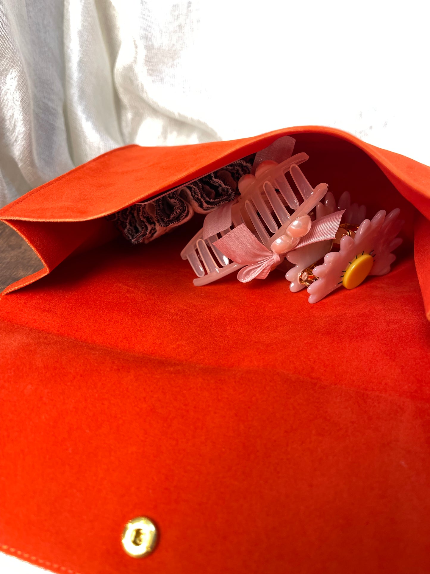 Vintage Velvet Suede Gift Pouch (Rust)