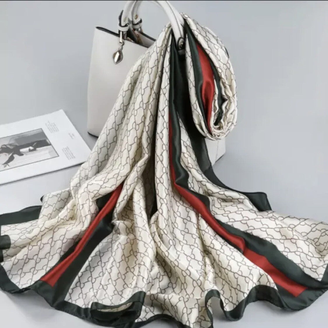 Light Monochrome Silk Scarf
