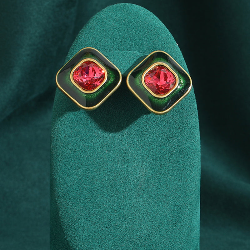 Rosaline Pink Crystal Antique Earrings