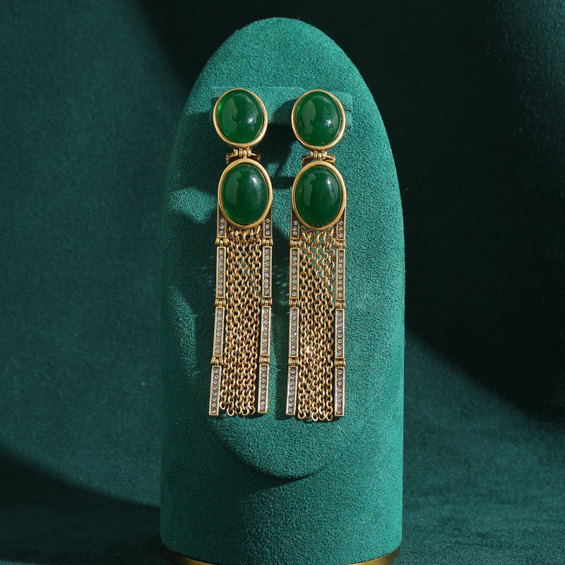 Jade River Antique Earrings