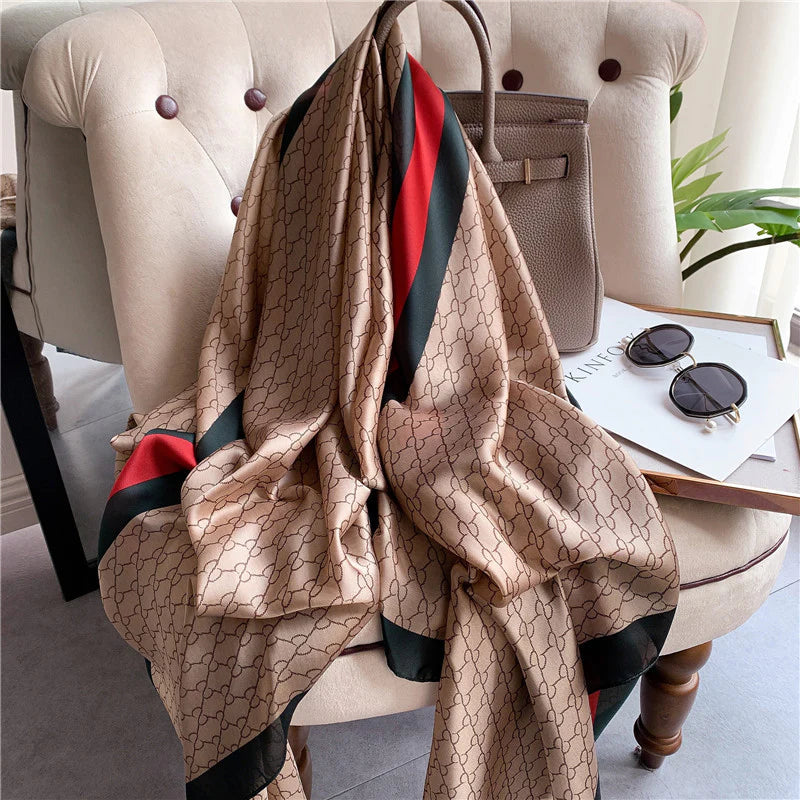 Dark Monochrome Silk Scarf