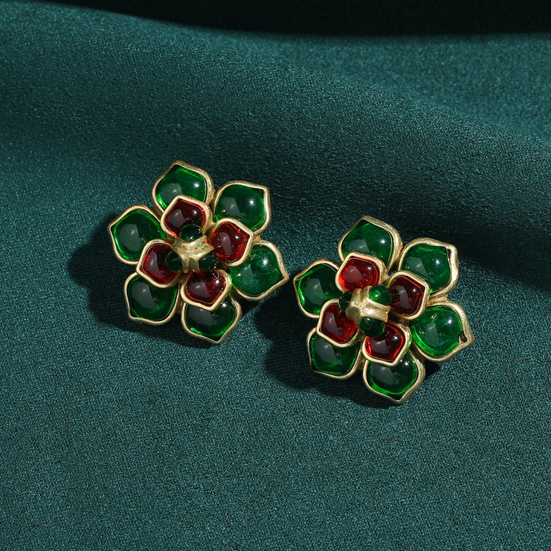 Camellia Antique Earrings (Green)