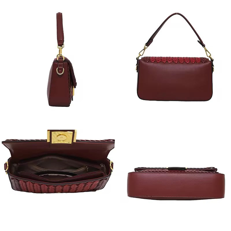 Elaria Vegan Leather Handbag (Wine)