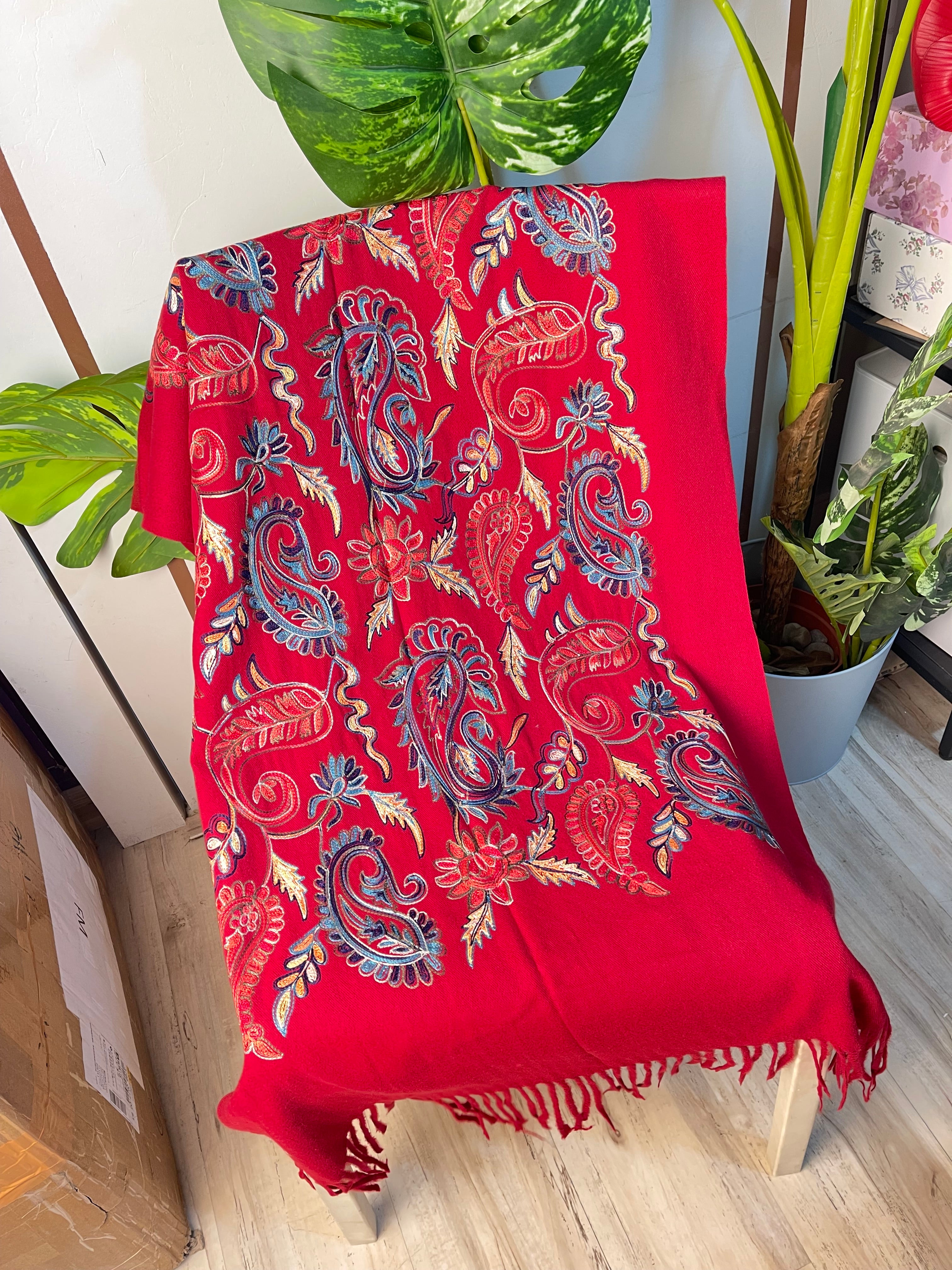 Augusta Fuchsia Rich Pashmina Shawl