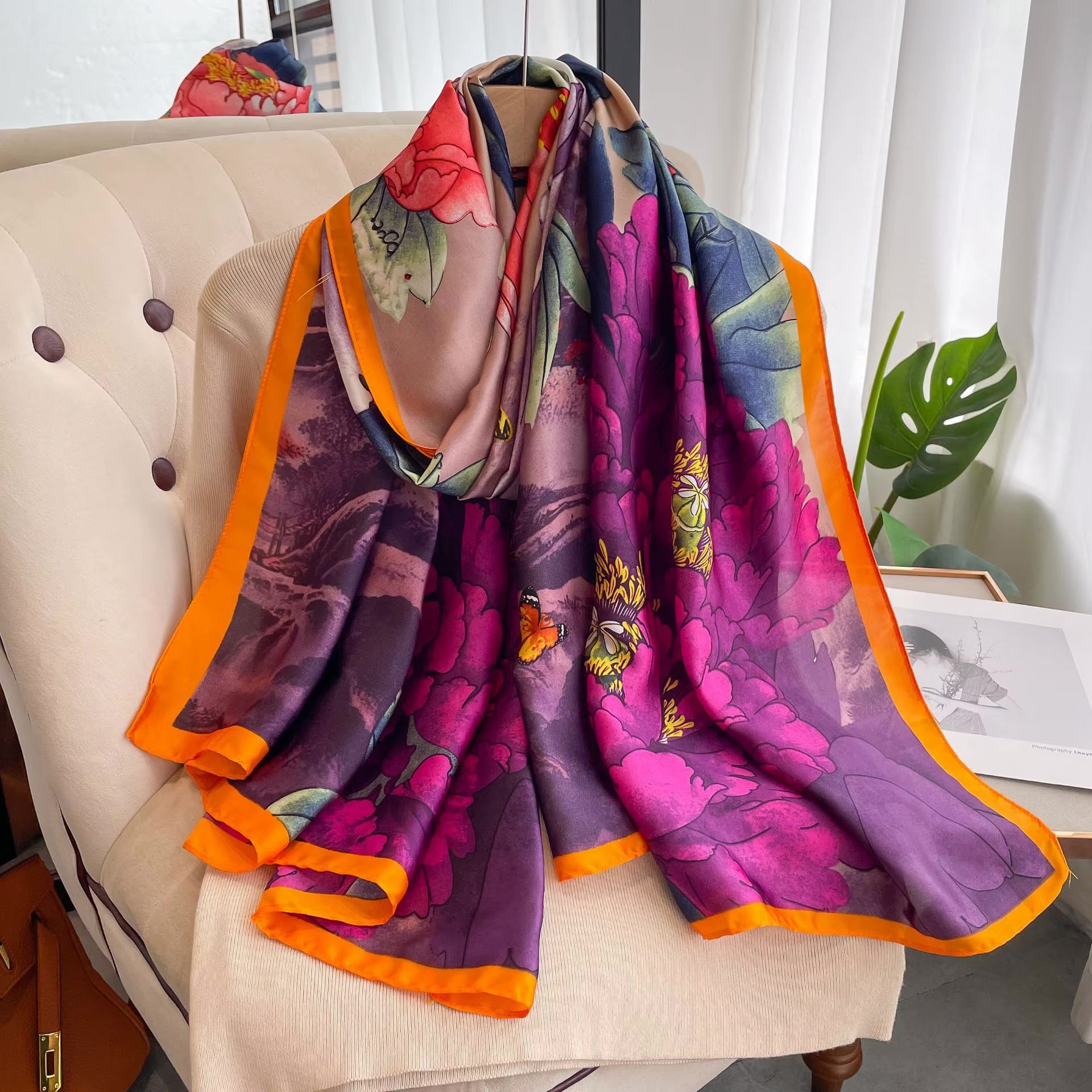 Violet Glit Silk Stole