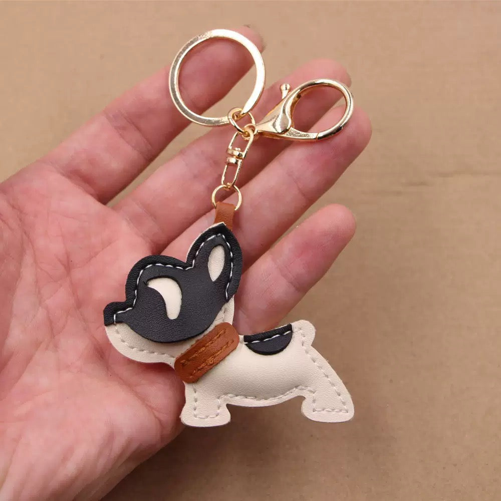 Frenchie Leather Bulldog Bag Charm