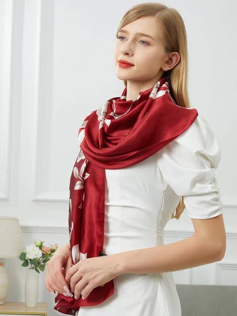 Ruby Vine silk scarf