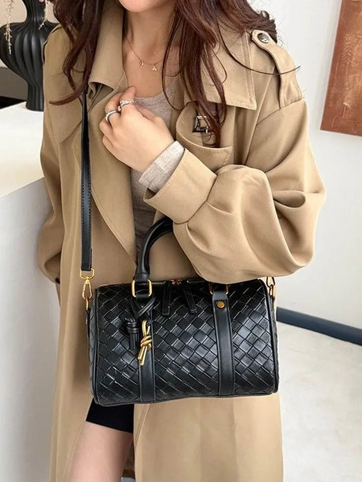 Neriah Vegan Leather Satchel Bag (Black)