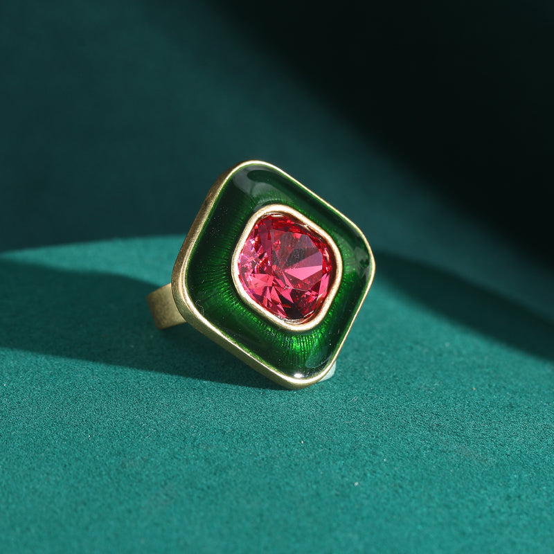 Rosaline Pink Crystal Antique Ring