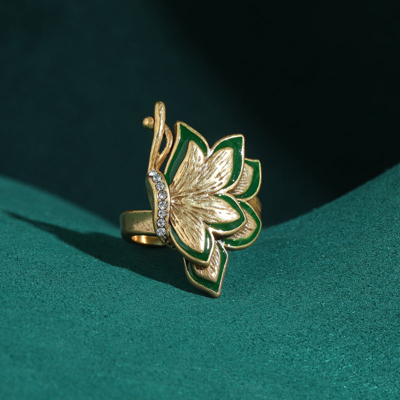 Butterfly Cresent Antique Ring
