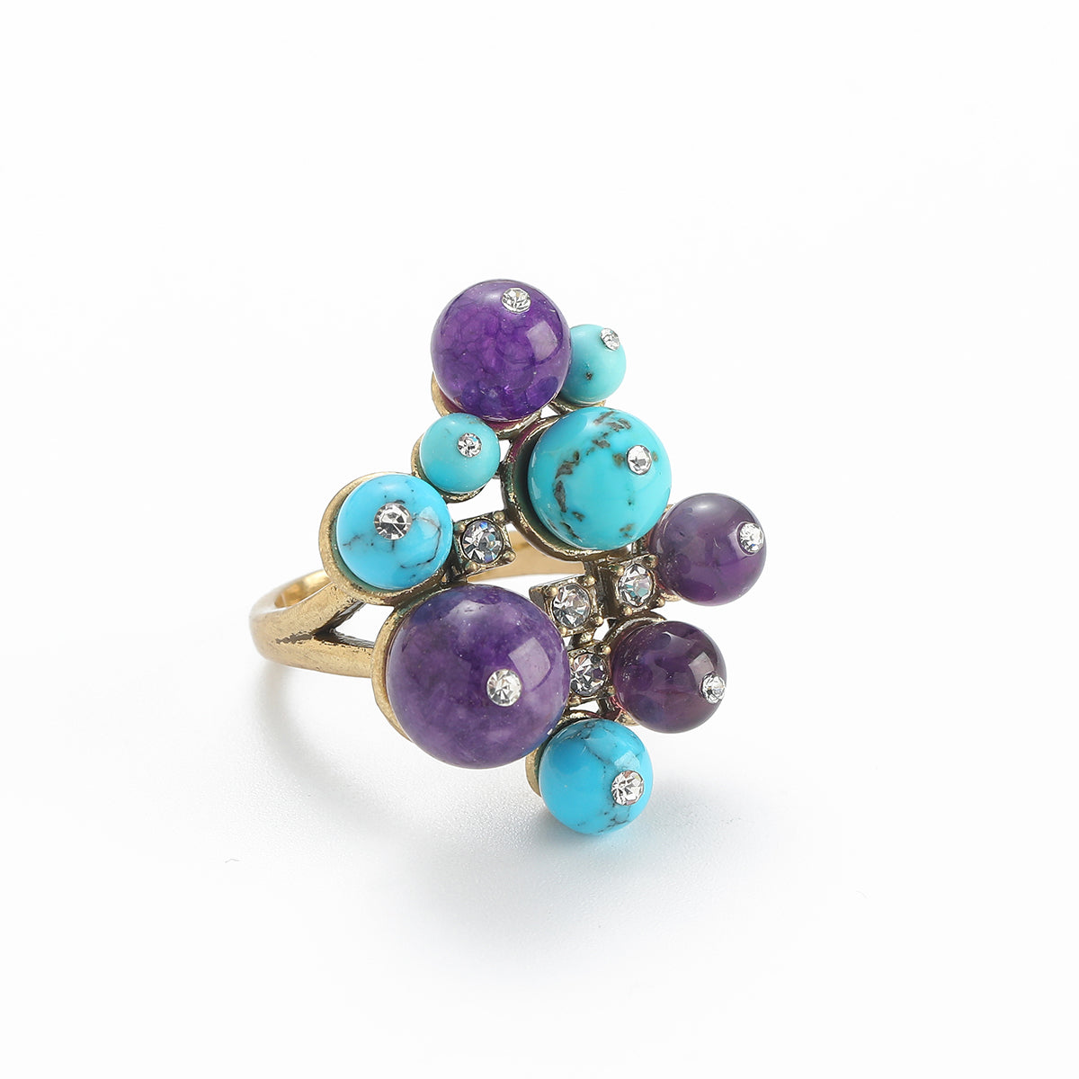 Celestial Duo Stone Antique Ring
