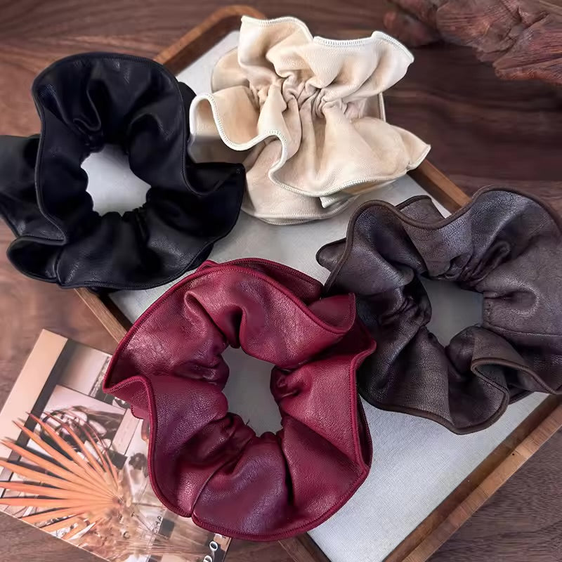 Fleura Leather Scrunchie