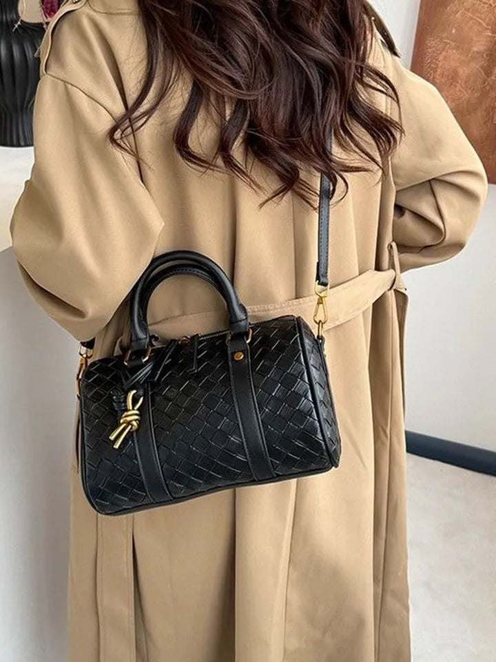 Neriah Vegan Leather Satchel Bag (Black)