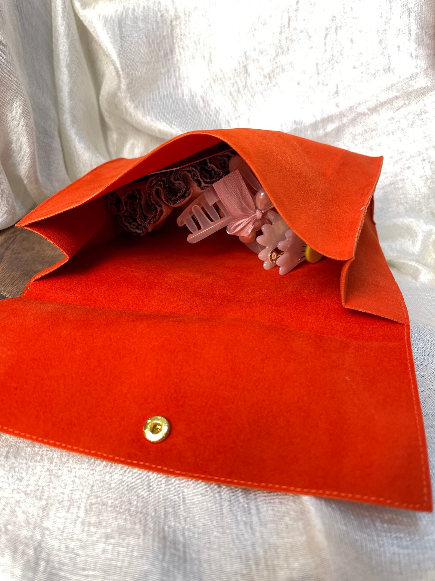 Vintage Velvet Suede Gift Pouch (Rust)