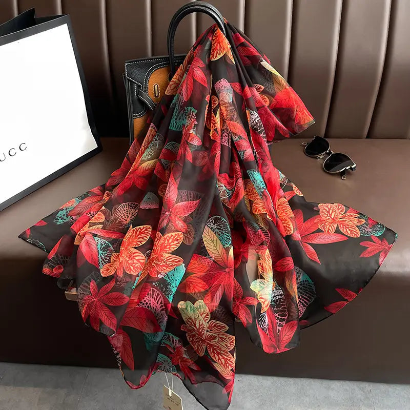 Scarlet Shadow Silk Stole