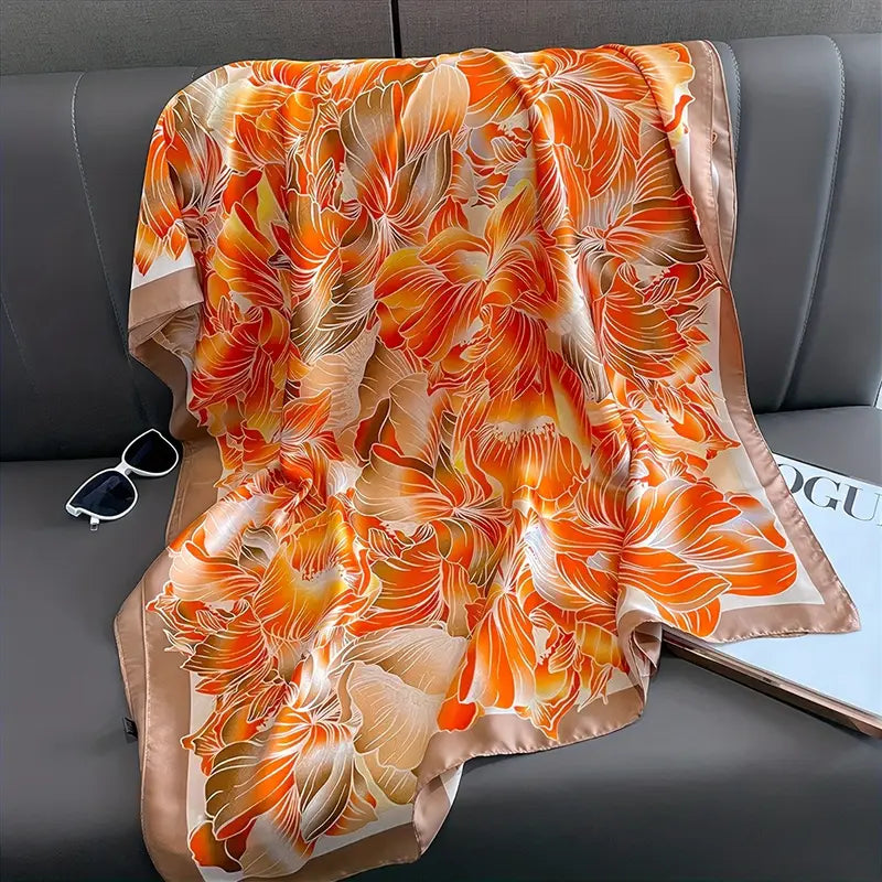 Radiant Ember Silk Scarf