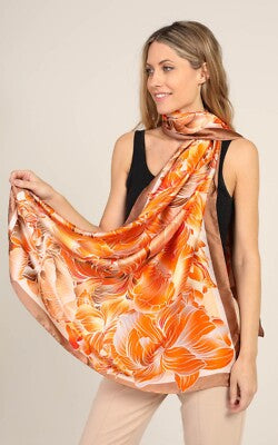 Radiant Ember Silk Scarf