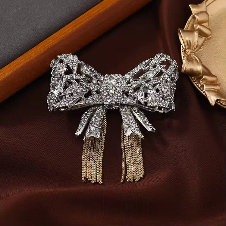 Crystal Bow Brooch