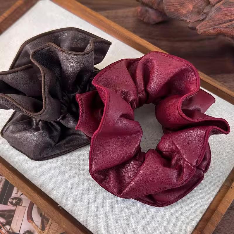 Fleura Leather Scrunchie
