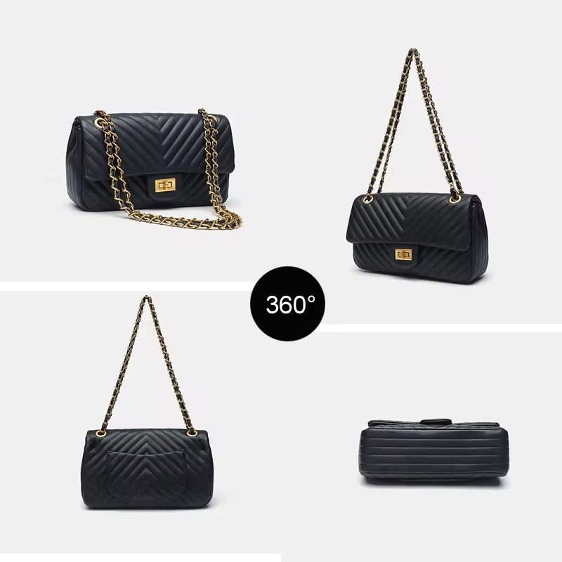 Quince Genuine Leather Handbag (Black)