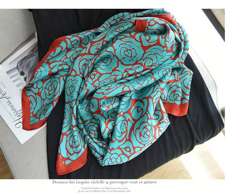 Teal Tapestry Silk Scarf
